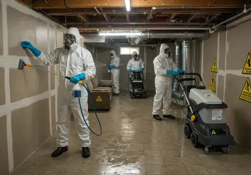 Basement Moisture Removal and Structural Drying process in Crookston, MN